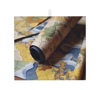 Tapis de séchage chic pour vaisselle - Motifs personnalisés uniques, matériau polyester, absorbant et antidérapant, parfait pour les plans de travail et les éviers