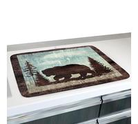 Tapis de séchage de cabine, motif ours marron, absorbant, 50 x 30 cm, antidérapant et résistant à la chaleur, pour cuisine de campagne