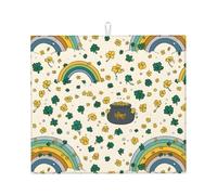 Tapis de séchage de cuisine imprimé arc-en-ciel avec design réversible, convient à tout comptoir de cuisine