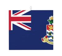 Tapis de séchage de cuisine, motif drapeau exquis des îles Caïmans imprimé, absorbant, pliable, tapis d'évier pour comptoir