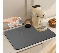 Tapis de séchage de diatomées pour plan de travail de cuisine - Absorbant d'eau - Séchage rapide - Tapis d'égouttoir pour évier - Utilisation sur table - Surface antidérapante douce (40 cm * 30 cm)