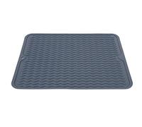 Tapis de séchage de vaisselle, 15,94 x 12,20 pouces, en caoutchouc souple et flexible, antidérapant, tapis drainage absorbant, large application, pour comptoir cuisine, évier (Bleue)