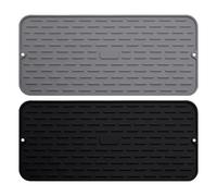Tapis De Séchage De Vaisselle 2 Pièces, Tapis D'Évier En Silicone, Protection Contre Les Éclaboussures D'Évier De Cuisine, Tapis En Silicone Multifonctionnel