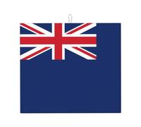 Tapis de séchage de vaisselle de cuisine 40,6 x 45,7 cm, tapis de vaisselle décoratif durable, lavable et réutilisable, tapis absorbant motif drapeau des îles Turques et Caïques