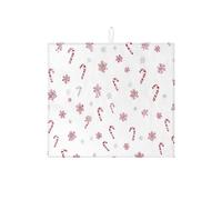 Tapis de séchage de vaisselle de vacances pour cuisine, sucre d'orge, flocon de neige, tapis de séchage absorbant festif en microfibre pour protection de bar à café, 40,6 x 45,7 cm