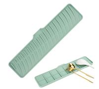 Tapis de séchage de vaisselle en caoutchouc - Protection contre les éclaboussures en silicone | Évacuation antidérapante de 42 x 10 x 1,3 cm, protecteur d'évier de cuisine, machine à café, tapis de