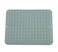 Tapis de séchage de vaisselle en caoutchouc, résistant à la chaleur, antidérapant, sans BPA, écologique, pour comptoirs de cuisine, éviers, 405x310mm (Verte)