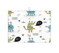 Tapis de séchage de vaisselle en pierre à pois géométriques gris, style nordique, mignon, pour comptoir de cuisine, décoration de cuisine, grand format, 45,7 x 61 cm