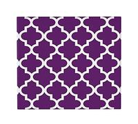 Tapis de séchage de Vaisselle, Motif marocain quadrilobe Violet et Blanc Absorbant Vaisselle égouttoir Tapis évier Tapis 41X46 CM