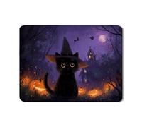 Tapis de séchage d'Halloween pour comptoir de cuisine, tapis d'égouttoir en caoutchouc absorbant pour chat effrayant, tapis de séchage sorcière en cuir synthétique pour décoration de comptoir de