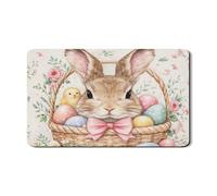 Tapis de séchage en forme de lapin de Pâques pour comptoir de cuisine, tapis en caoutchouc absorbant motif lapin mignon, tapis de séchage vintage pour comptoir de cuisine, café, bar, 30,5 x 50,8 cm