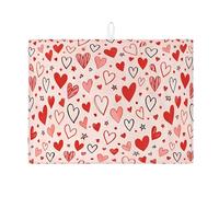 Tapis de séchage en microfibre absorbant en forme de cœur pour comptoir de cuisine, pour la Saint-Valentin, 45,7 x 61 cm