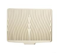 Tapis de séchage en silicone Ample Space, design unique de drainage pour garder les plans de travail secs et propres dans la cuisine (riz blanc)