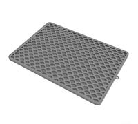 Tapis de séchage en silicone antidérapant pour une utilisation en cuisine, performance super absorbante, nettoyage et entretien sans effort (gris)