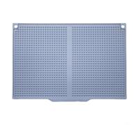 Tapis de séchage en silicone avec rebord d'évacuation pour diriger l'eau loin du comptoir, matériau résistant à la chaleur, mesure 45 x 31 cm pour une utilisation en cuisine (bleu)