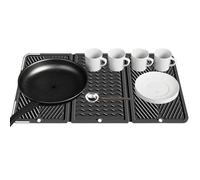 Tapis de séchage en silicone de 55,9 x 27,9 cm - Protection pliable à séchage rapide pour comptoir de cuisine, évier, cuisinière, douche, salle de bain, camping-car, appartement, dortoir