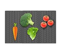 Tapis de séchage en silicone - Étendoir pliable à trois parties | Base d'égouttoir à séchage rapide | Dessous de plat isolant thermique pour table de cuisine, surfaces en quartz et bois