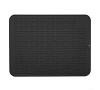 Tapis de séchage en silicone pour comptoir de cuisine, tapis d'évier antidérapant résistant à la chaleur avec stries surélevées, grand tapis égouttoir de 40 x 30 cm pour tasses, bols, pour un