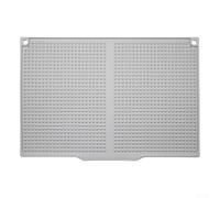 Tapis de séchage en silicone pour cuisine avec rebord de drainage pour diriger l'excès d'eau dans l'évier, fournit une stabilité pour sécher les assiettes, les verres et les ustensiles (gris)