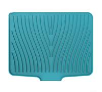Tapis de séchage extra large en silicone avec filtre à eau à extrémité ouverte et pente surélevée pour un drainage plus rapide, isolation thermique et antidérapant pour une utilisation en cuisine (40