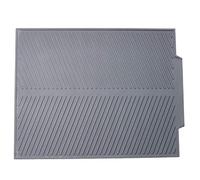 Tapis de Sechage, Grand Tapis en Silicone Egouttoir Vaisselle en Microfibres Polyester, Tapis Evier Epais pour un Séchage Rapide 44 x 33cm x 0.6cm Gris