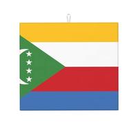 Tapis de séchage pour comptoir de cuisine absorbant pliable antidérapant avec beau drapeau des Comores imprimé