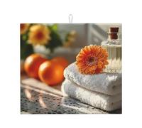 Tapis de séchage pour comptoir de cuisine absorbant, pliable, antidérapant avec une belle impression de bureau bien rangée