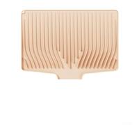 Tapis de séchage pour comptoir de cuisine avec ouverture d'évacuation et design incliné pour un contrôle efficace de l'eau et protège contre les dommages causés par la chaleur (blanc)