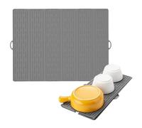 Tapis de séchage pour comptoir de cuisine, grand égouttoir pliable en silicone, accessoires de cuisine pour tasses, bouteilles, casseroles et poêles, fruits et légumes