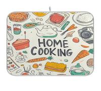 Tapis de séchage pour comptoir de cuisine - Tapis de séchage des aliments colorés en microfibre absorbant - Réutilisable et lavable - Taille M - 101,6 x 114,3 cm