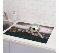 Tapis de séchage pour comptoir de cuisine, tapis de séchage réversible super absorbant en microfibre pour comptoir de cuisine, tapis de séchage pour vaisselle de paysage de Taipei, tapis de séchage