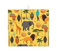 Tapis de séchage pour cuisine absorbant antidérapant réutilisable Motif éléphant d'Afrique