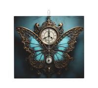 Tapis de séchage pour cuisine absorbant et antidérapant réutilisable Motif horloge papillon