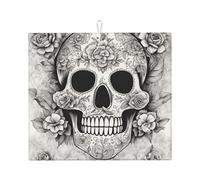Tapis de séchage pour cuisine absorbant et réutilisable Motif tête de mort mexicaine
