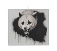 Tapis de séchage pour cuisine AKGFFDS Angry hurling Wolf Printing Ultra absorbant, réversible et élégant Tapis de comptoir de cuisine