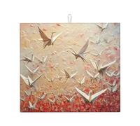 Tapis de séchage pour cuisine AKGFFDS Fantasy Thousand Paper Cranes Printing Ultra absorbant, réversible et élégant Tapis de comptoir de cuisine