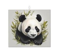 Tapis de séchage pour cuisine AKGFFDS Feuille de bambou Panda Impression Ultra absorbant, réversible et élégant Tapis de comptoir de cuisine