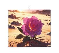 Tapis de séchage pour cuisine AKGFFDS Fleurs dans le désert Impression Ultra absorbant, réversible et élégant Tapis de comptoir de cuisine