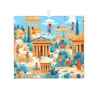 Tapis de séchage pour cuisine AKGFFDS Life of The Ancients Printing Ultra absorbant, réversible et élégant Tapis de comptoir de cuisine