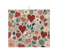 Tapis de séchage pour cuisine AKGFFDS Love Green Plants Printing Ultra absorbant, réversible et élégant Tapis de comptoir de cuisine