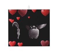 Tapis de séchage pour cuisine AKGFFDS Love is Floating Printing Ultra absorbant, réversible et élégant Tapis de comptoir de cuisine