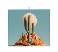 Tapis de séchage pour cuisine HHGFASD Cactus sous le soleil brûlant Motif Ultra absorbant, réversible et élégant Tapis de comptoir de cuisine