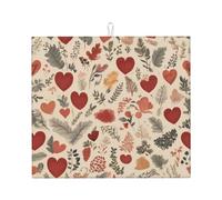 Tapis de séchage pour cuisine HHGFASD Love motif mural ultra absorbant, réversible et élégant