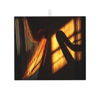 Tapis de séchage pour cuisine HHGFASD Strings Light and Shadow Pattern Ultra absorbant, réversible et élégant Tapis de comptoir de cuisine