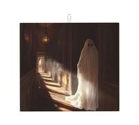 Tapis de séchage pour cuisine Motif fantômes HHGFASD dans le couloir Ultra absorbant, réversible et élégant Tapis de comptoir de cuisine