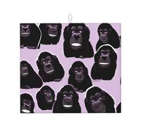 Tapis de séchage pour cuisine Motif gorilles Wzywhj en éponge absorbant l'eau 45,7 x 40,6 cm