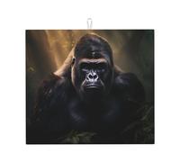 Tapis de séchage pour cuisine Motif gorilles Wzywhj en éponge absorbant l'eau 45,7 x 40,6 cm