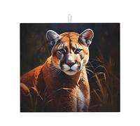Tapis de séchage pour cuisine Motif Wzywhj Cougar en éponge absorbante 45,7 x 40,6 cm