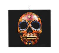 Tapis de séchage pour cuisine Motif Wzywhj Day of The Dead Masks en éponge absorbant l'eau 45,7 x 40,6 cm
