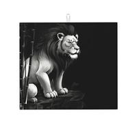 Tapis de séchage pour cuisine VVXBHGR Bamboo Forest Lion Prints Ultra absorbant, réversible et élégant Tapis de comptoir de cuisine